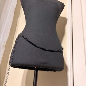 Frank Lyman Design Black Beaded Waist Chain